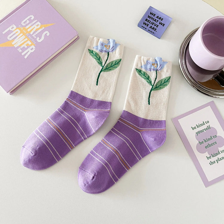 Original New Arrivals Purple Female Cotton Socks - Lunova-Roma