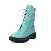 Large-size Womens Chunky-heeled Mid-calf Dr Martens Boots For Fall And Winter Lunova-roma