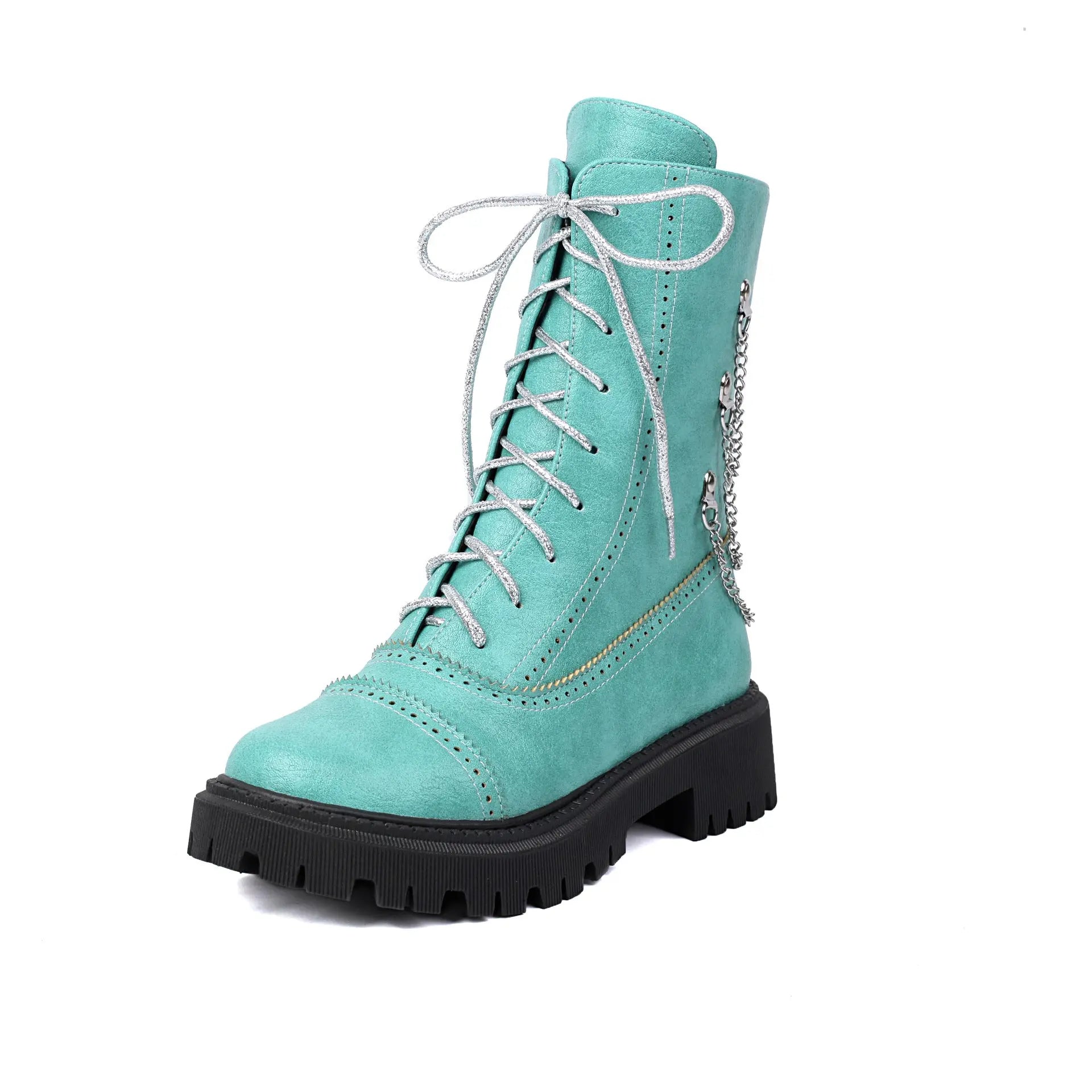 Large-size Womens Chunky-heeled Mid-calf Dr Martens Boots For Fall And Winter Lunova-roma