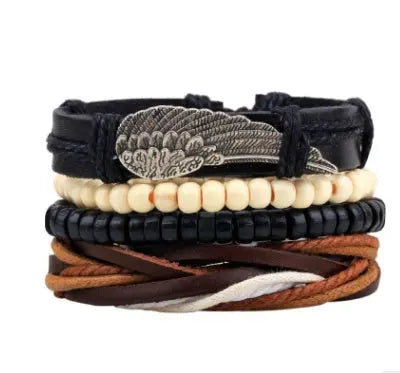 Fashion Beaded Leather Bracelets And Bracelets - Lunova-Roma