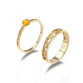 925 Silver Vintage Twist Natural Opal Ring - Lunova-Roma