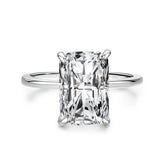 s925 Sterling Silver Light Luxury Exaggerated European And American Rectangular Simulation Diamond Ring - Lunova-Roma