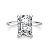 s925 Sterling Silver Light Luxury Exaggerated European And American Rectangular Simulation Diamond Ring - Lunova-Roma