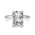 s925 Sterling Silver Light Luxury Exaggerated European And American Rectangular Simulation Diamond Ring - Lunova-Roma