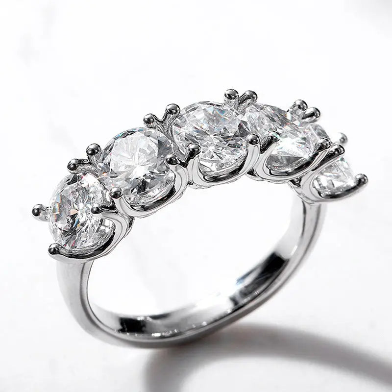 New Fashion Round Diamond Ring Zircon Ring - Lunova-Roma