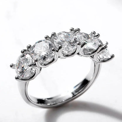 New Fashion Round Diamond Ring Zircon Ring - Lunova-Roma