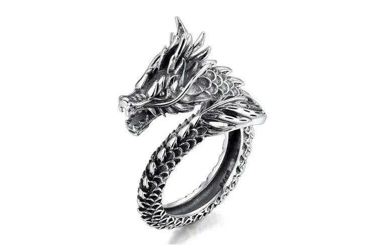 Personalized Retro Domineering Dragon Ring Ring - Lunova-Roma