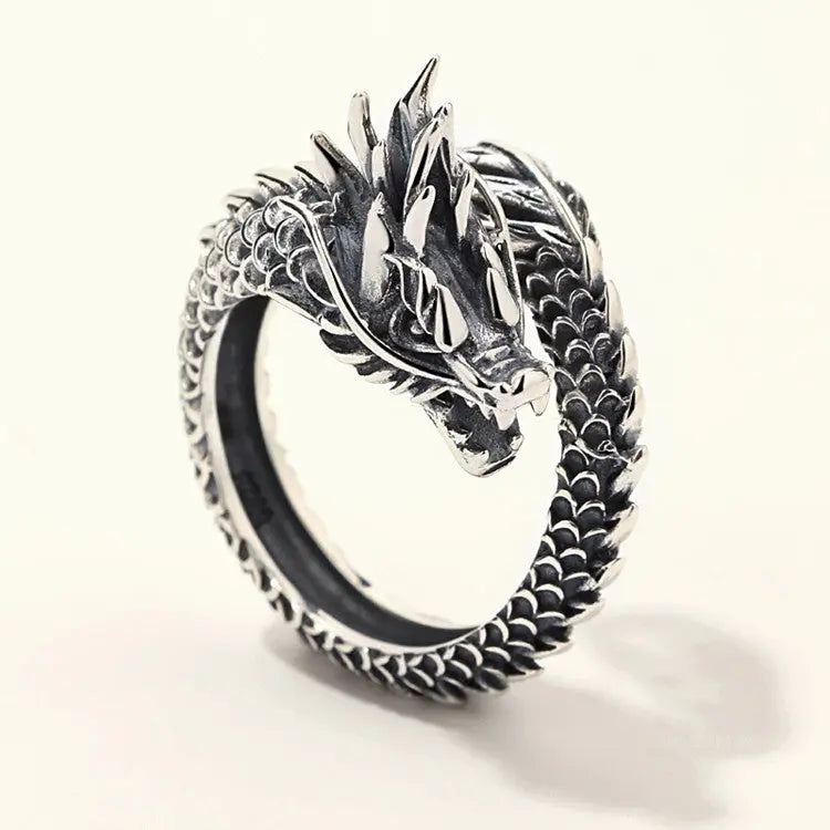 Personalized Retro Domineering Dragon Ring Ring - Lunova-Roma
