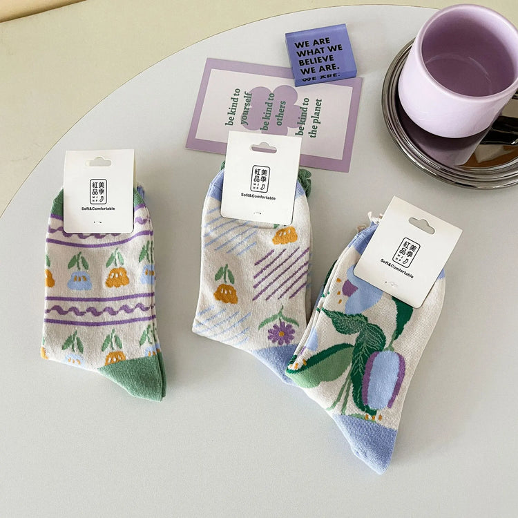 Original New Arrivals Purple Female Cotton Socks - Lunova-Roma