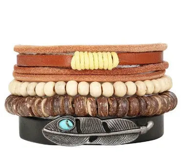 Fashion Beaded Leather Bracelets And Bracelets - Lunova-Roma