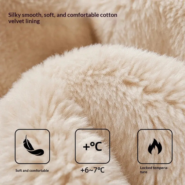 Womens AutumnWinter Indoor Plush Thick-Soled Warm Anti-Slip Cotton Slippers Lunova-roma