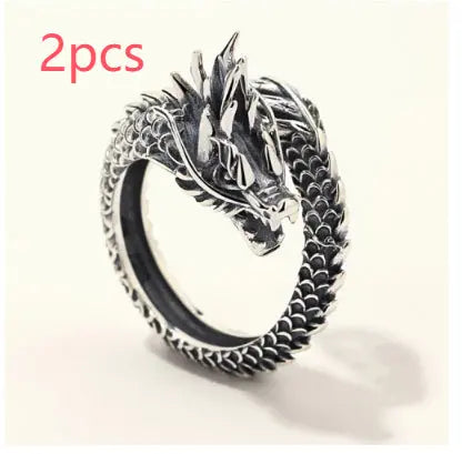 Personalized Retro Domineering Dragon Ring Ring - Lunova-Roma