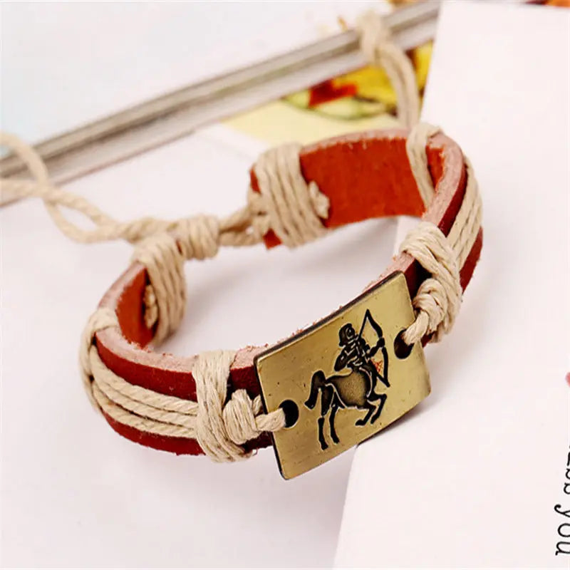 12 Constellation Alloy Bracelet Fashion Men&