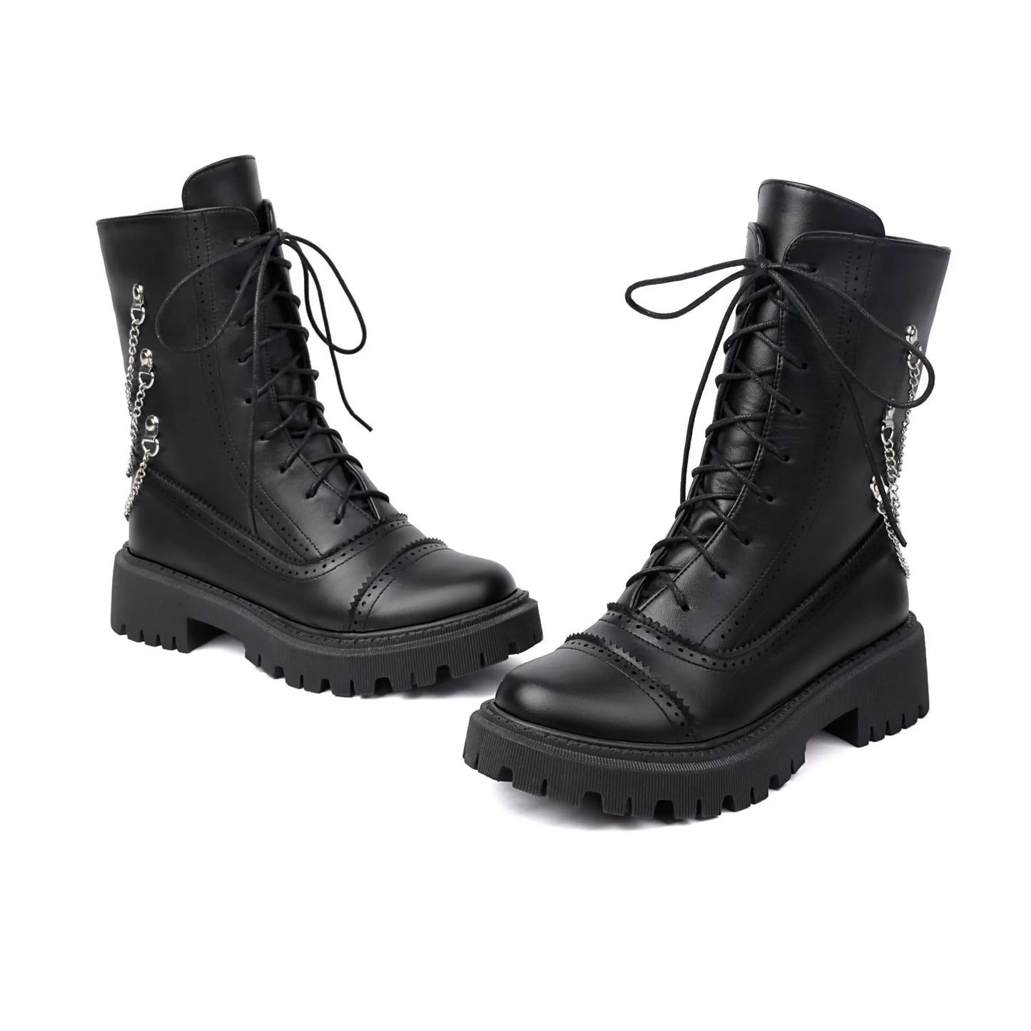 Large-size Womens Chunky-heeled Mid-calf Dr Martens Boots For Fall And Winter Lunova-roma