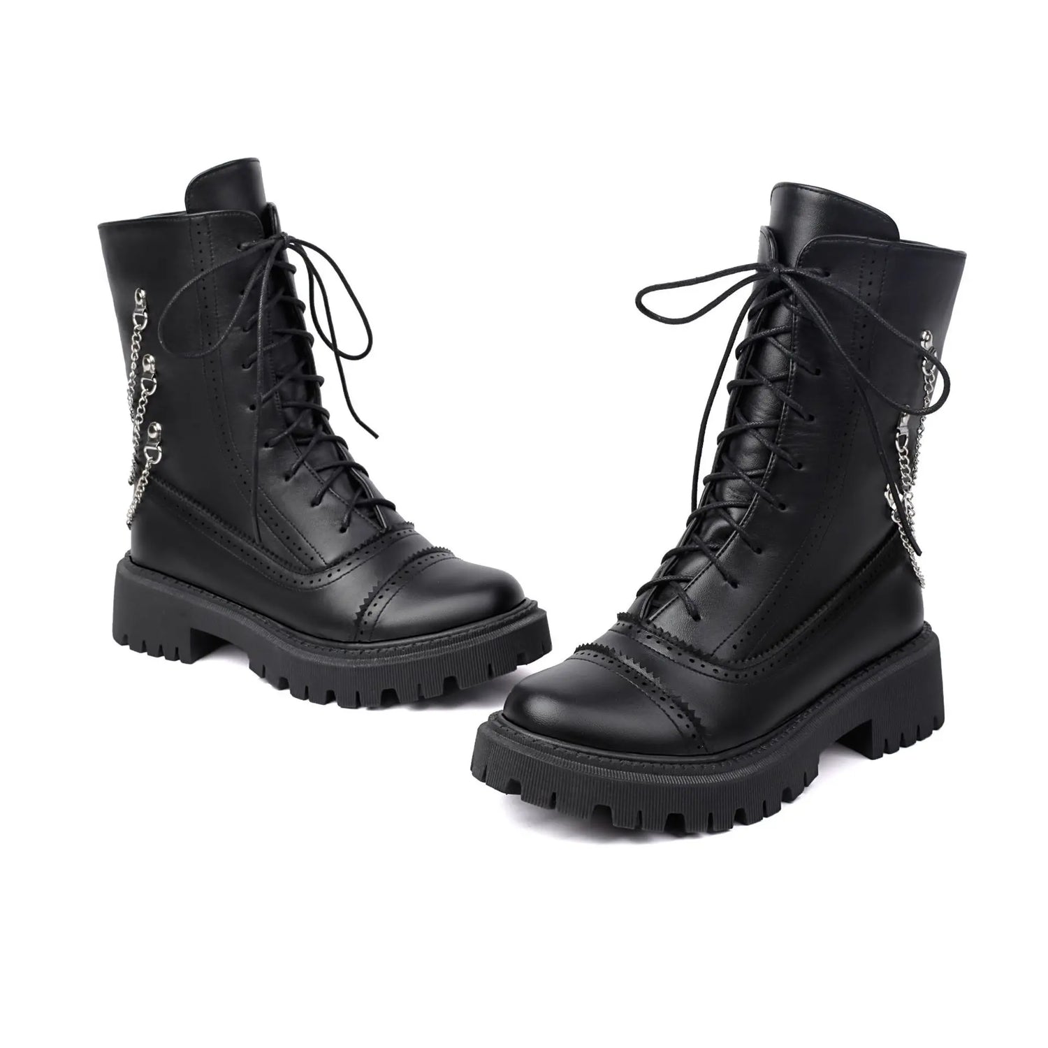 Large-size Womens Chunky-heeled Mid-calf Dr Martens Boots For Fall And Winter Lunova-roma