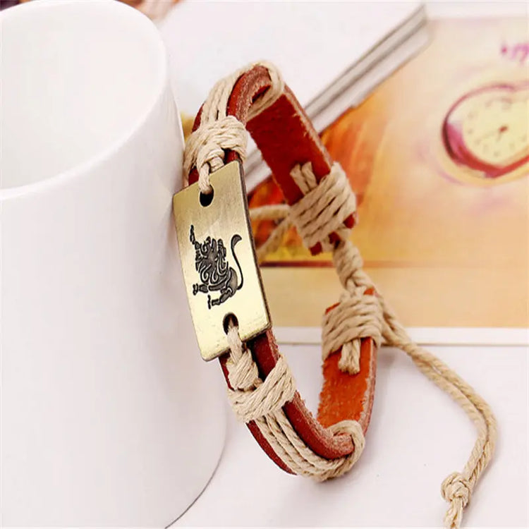 12 Constellation Alloy Bracelet Fashion Men&