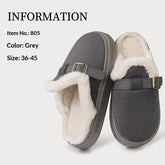 Womens AutumnWinter Indoor Plush Thick-Soled Warm Anti-Slip Cotton Slippers Lunova-roma