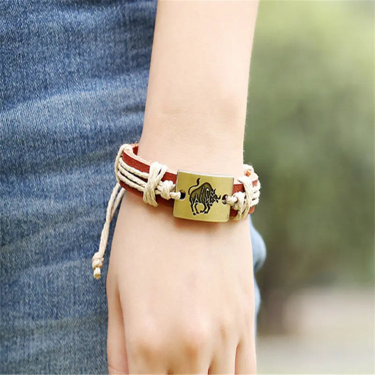 12 Constellation Alloy Bracelet Fashion Men&