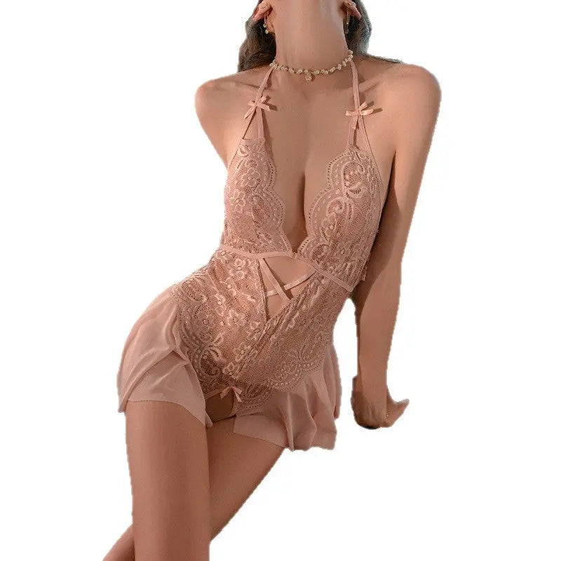 Lace Halter-Neck Seductive Bodysuit Lunova-roma