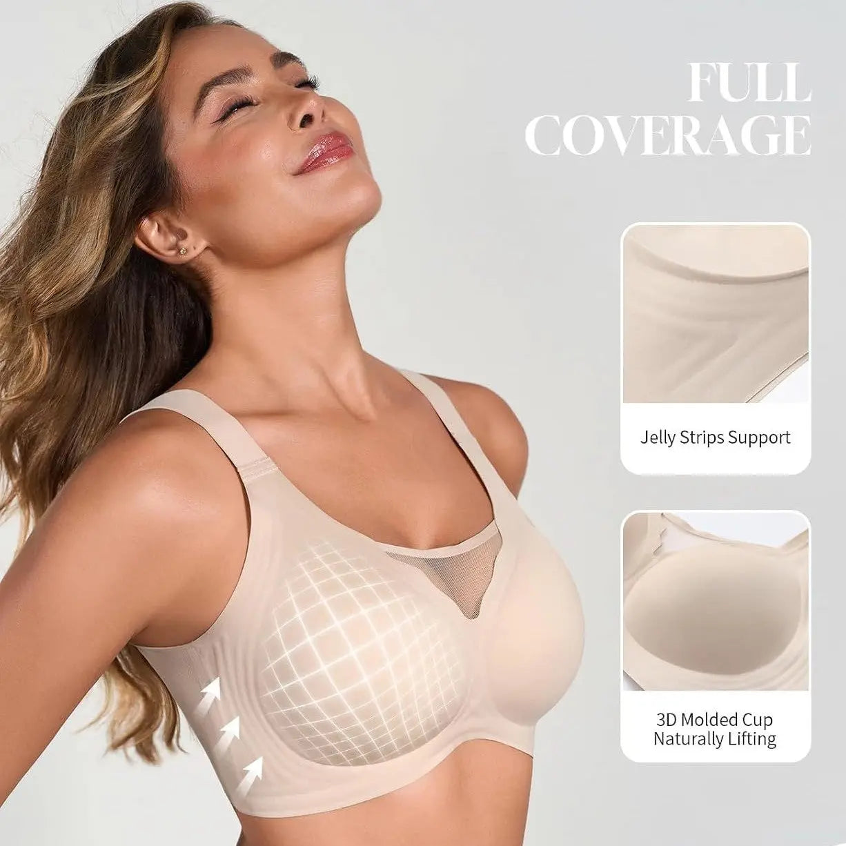 Womens Seamless, Comfortable, Push-up Bra With No Underwire Lunova-roma