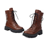 Large-size Womens Chunky-heeled Mid-calf Dr Martens Boots For Fall And Winter Lunova-roma