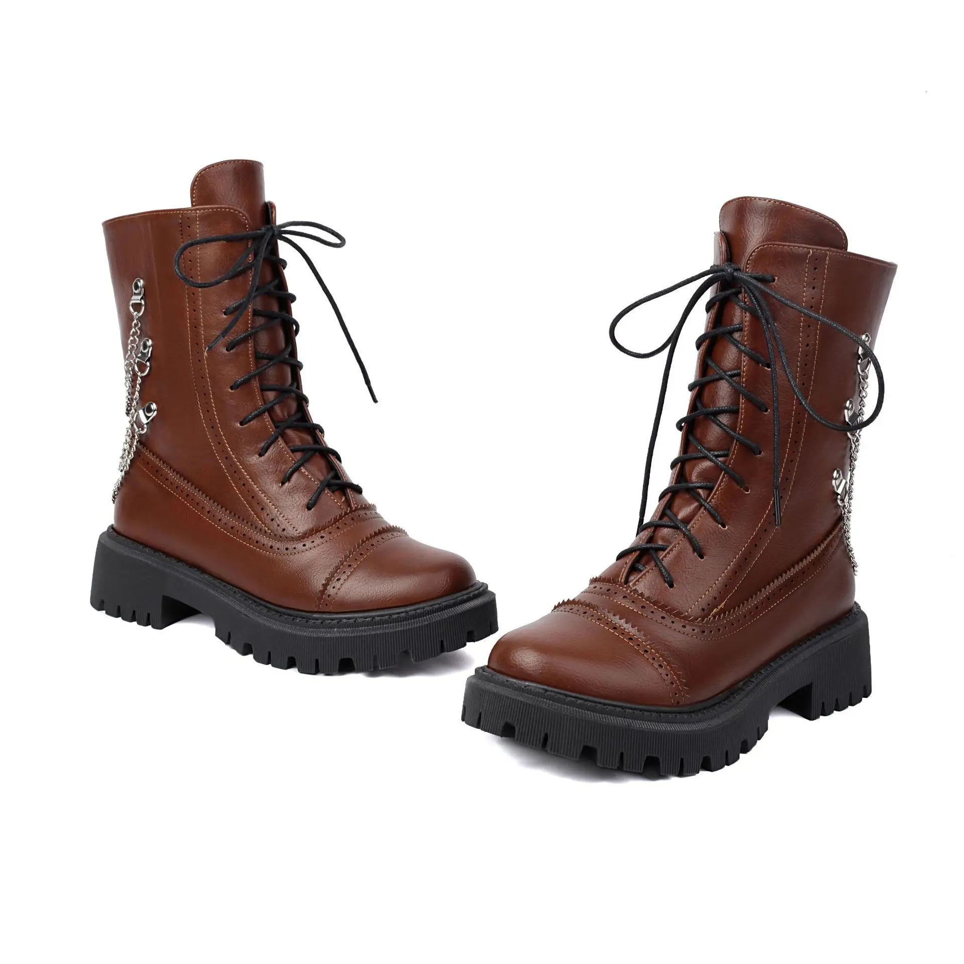 Large-size Womens Chunky-heeled Mid-calf Dr Martens Boots For Fall And Winter Lunova-roma