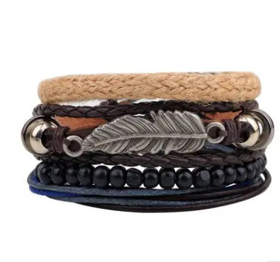 Fashion Beaded Leather Bracelets And Bracelets - Lunova-Roma