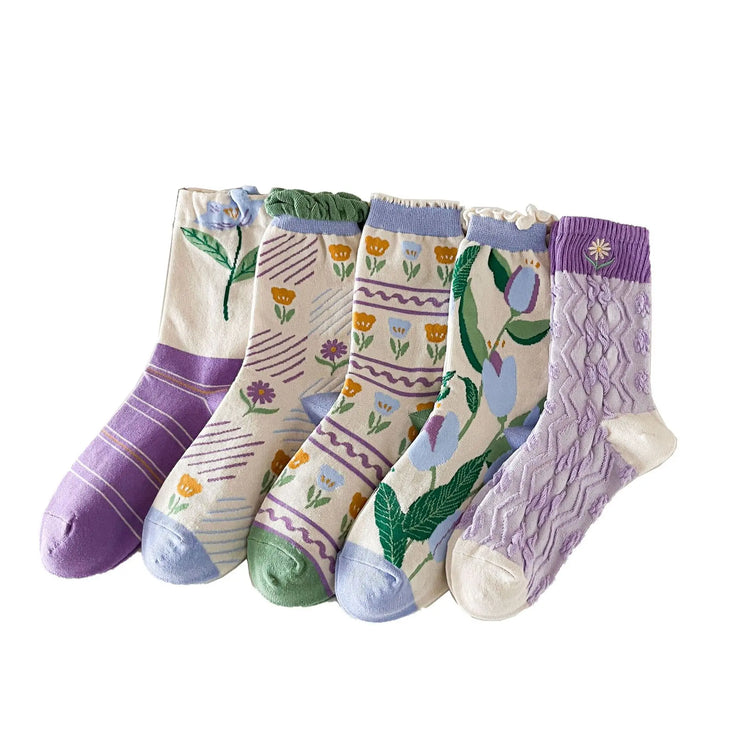 Original New Arrivals Purple Female Cotton Socks - Lunova-Roma