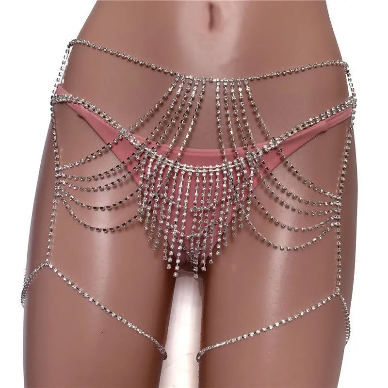 European And American Multi-layer Rhinestone Waist Chain Jewelry Rhinestone Jewelry Lunova-roma