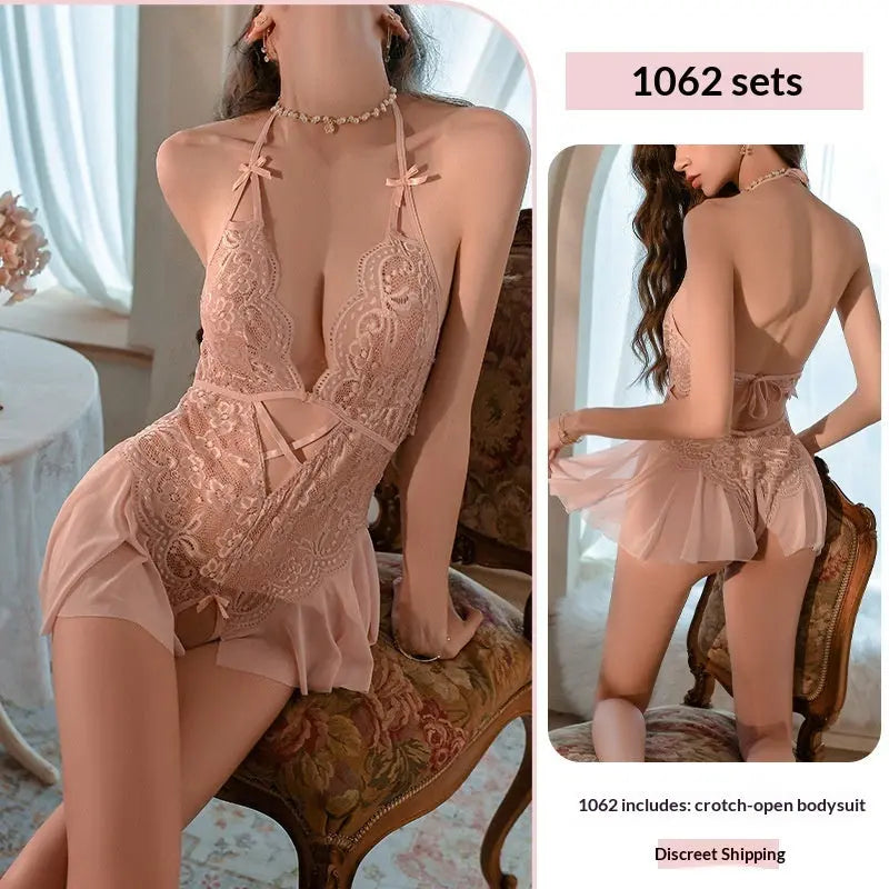 Lace Halter-Neck Seductive Bodysuit Lunova-roma