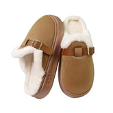 Womens AutumnWinter Indoor Plush Thick-Soled Warm Anti-Slip Cotton Slippers Lunova-roma
