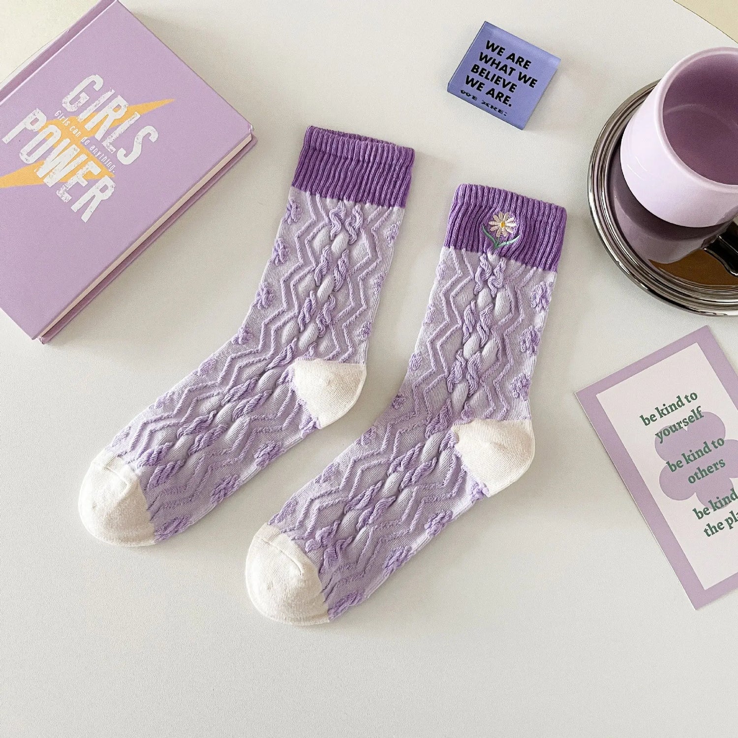 Original New Arrivals Purple Female Cotton Socks - Lunova-Roma